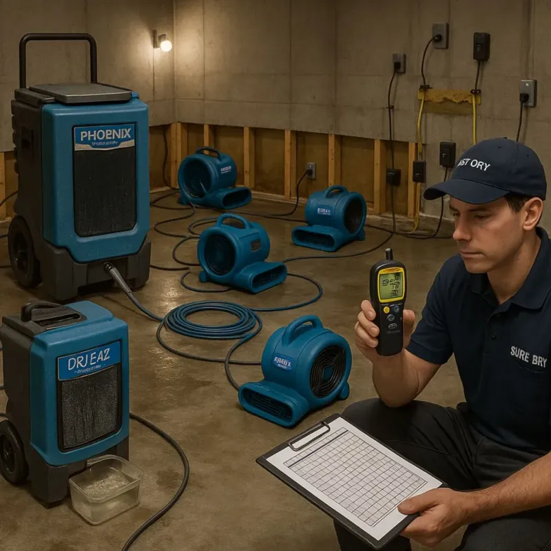 Structural Drying and Dehumidification process in Bath, ME